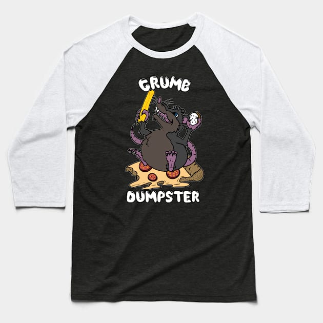 Crumb Dumpster Fat Rat Baseball T-Shirt by SNK Kreatures